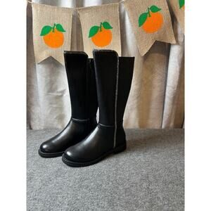 Steve Madden Youth Girls J-Alix Embellished Leather Boots, Black Size 13